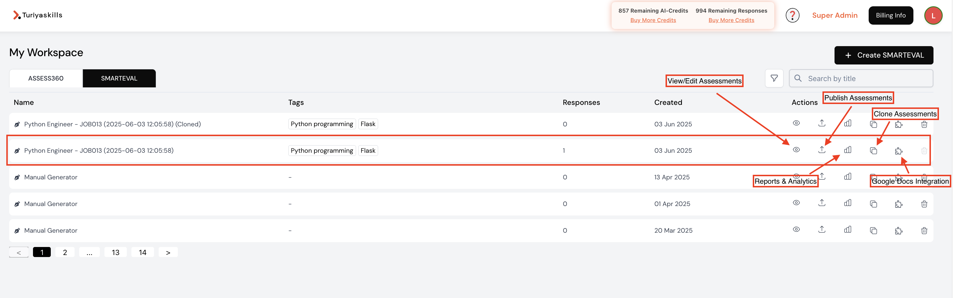 SMARTEVAL and ASSESS360 Dashboard